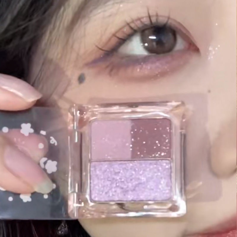 Bảng Phấn Mắt Mini 3 Màu Lì Lấp Lánh Chống Thấm Lâu Trôi