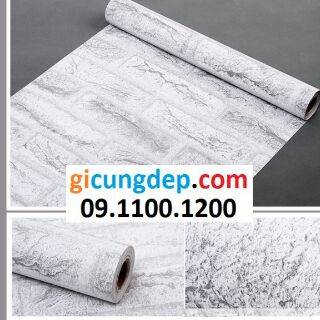 14m (7m2) Giấy dán tường giả gạch trắng