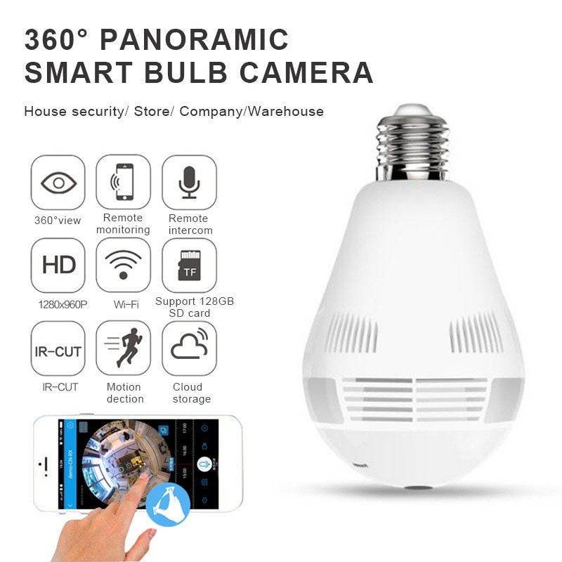 Camera mắt cá thông minh không dây E18 V380 1080P HD WIFI