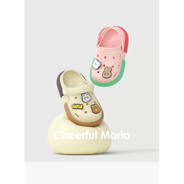 Dép cho bé Cheerful Mario, sục cross cho bé trai bé gái siêu nhẹ chống trơn trượt chính hãng