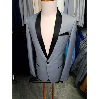 Áo vest nam ôm body xám ghi cổ sam đen chất vải mềm mịn