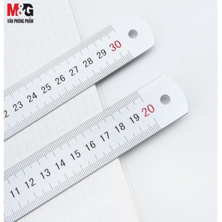 Thước kẻ hợp kim nhôm - Thước kĩ thuật, góc bo tròn 20/30cm, MG - ARLN0483/0484