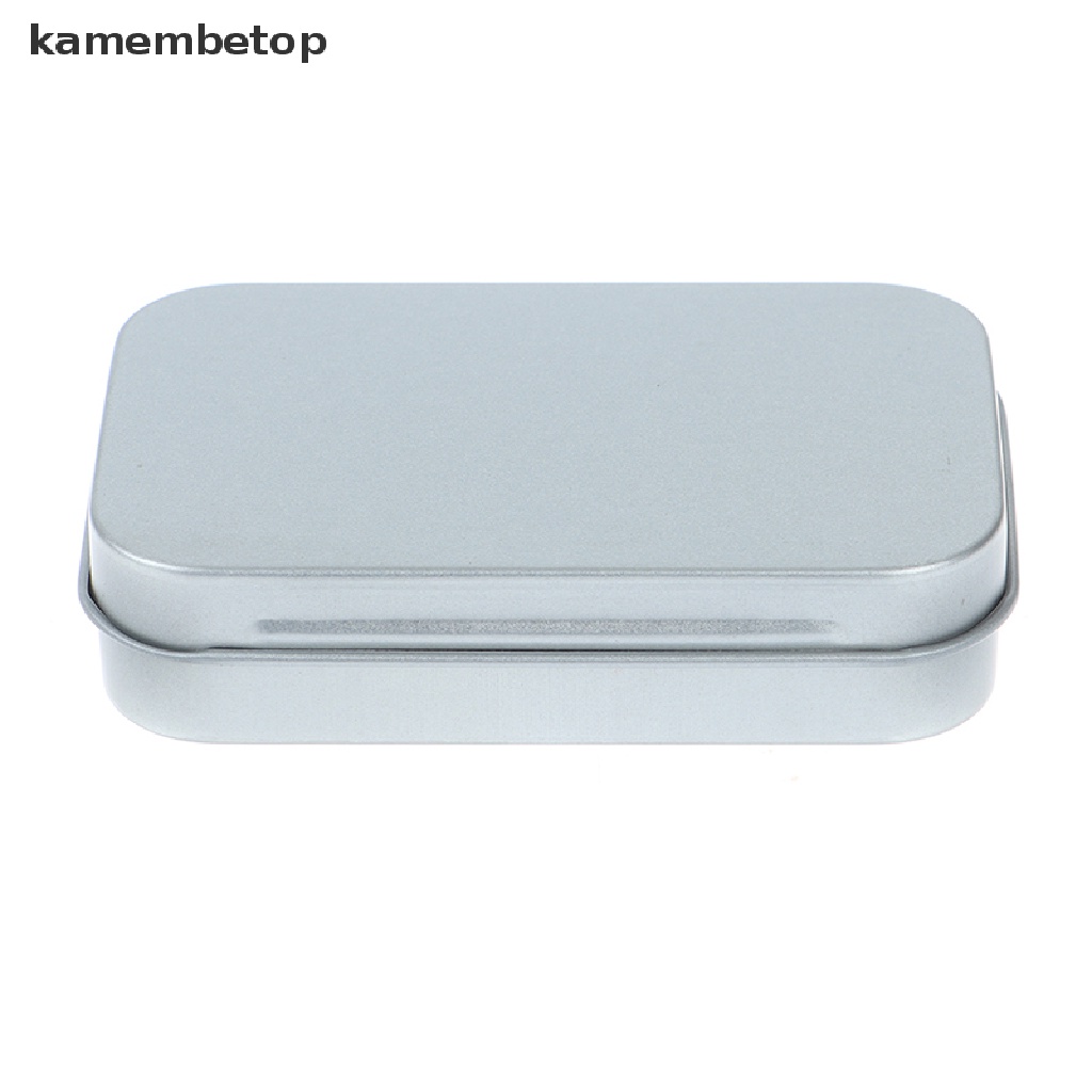 1 Hộp Thiếc Rỗng Nhỏ Màu Bạc Đựng Đồ Tiện Dụng