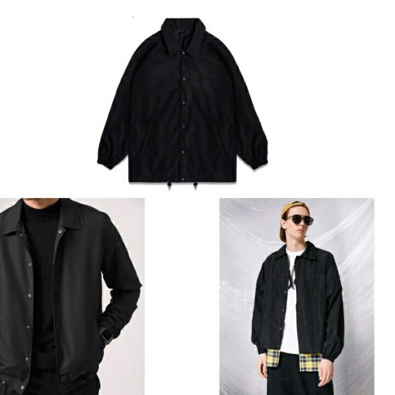 Áo khoác dù nam nữ trơn đen nút bấm cao cấp, áo khoác gió nam nữ trơn