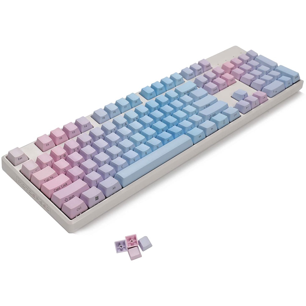YMDK Sunset Gradient OEM Profile 104 87 61 Key Dyed PBT Keyset for Cherry MX Mechanical Keyboard, 87 Blank （this is the keycap）