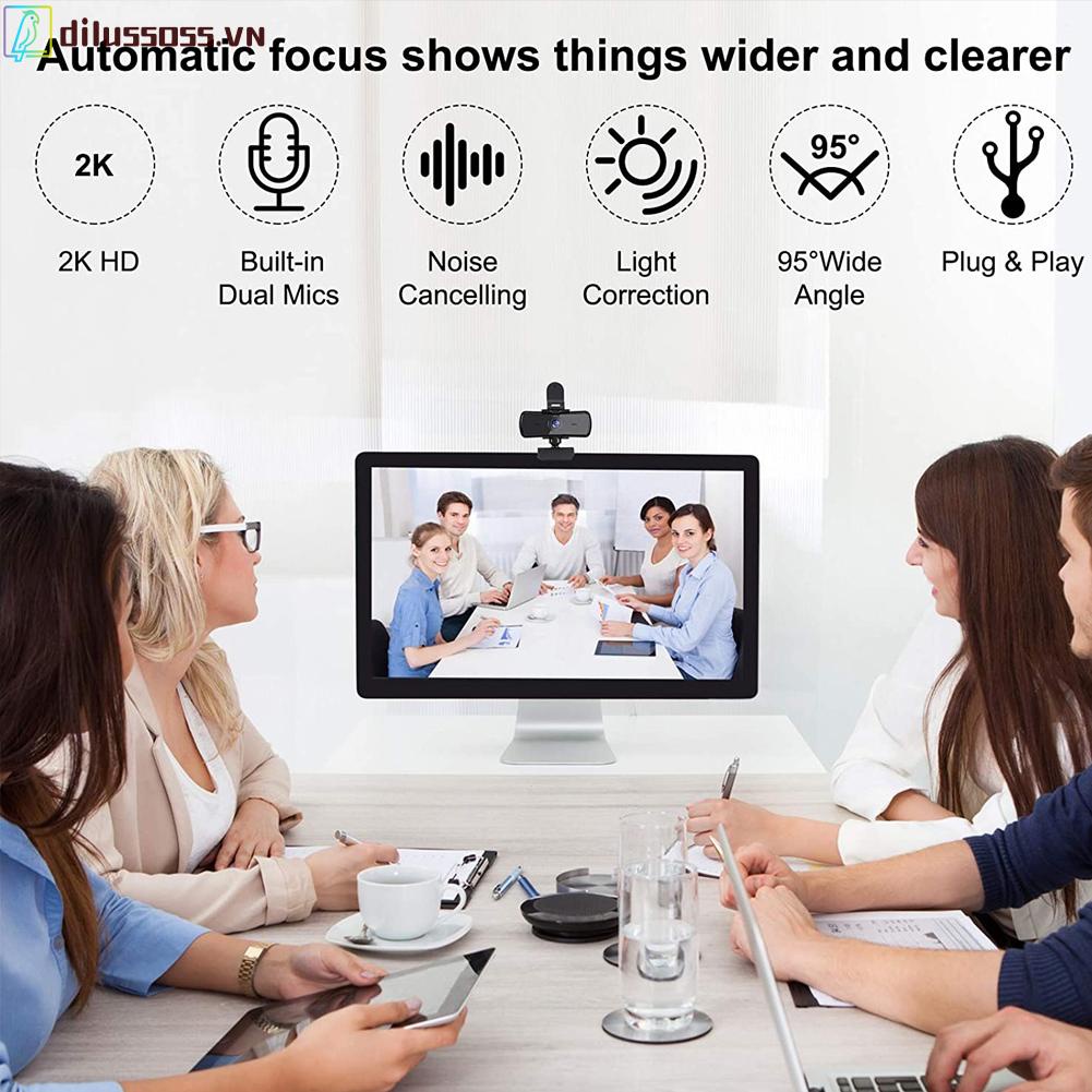 Webcam Dilussoss 1440p Hd Có Chân Tripod Cho Máy Tính | BigBuy360 - bigbuy360.vn