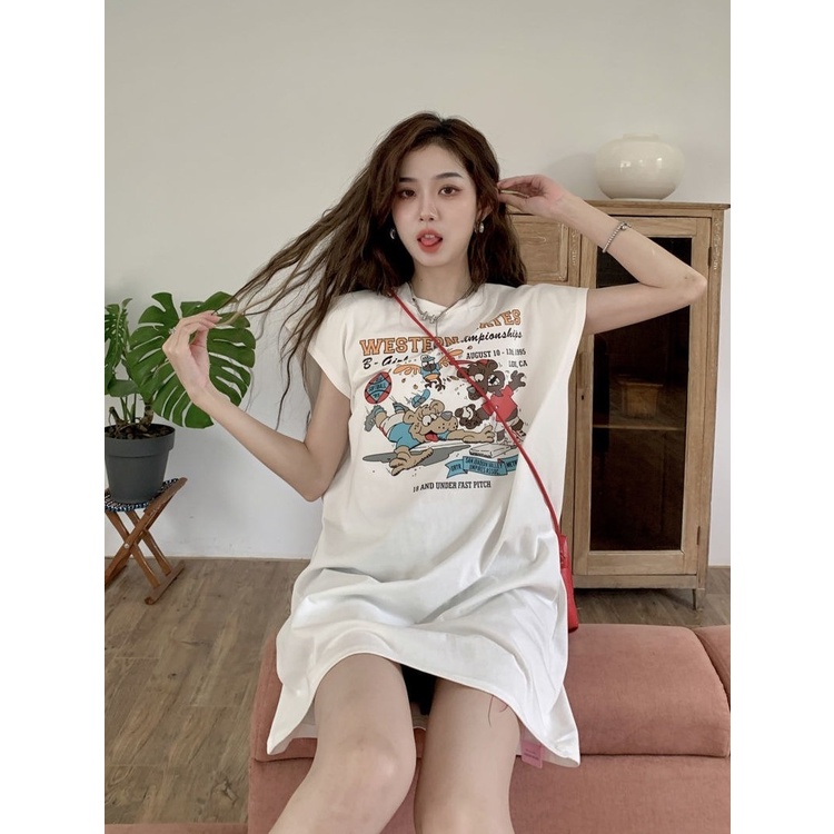 Áo Thun Sát Nách Dáng Rộng In Họa Tiết Thời Trang Mùa Hè Hàng Mới Phong Cách Phương Tây Cho Nữ