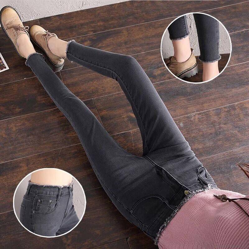 Quần jeans dài lưng cao co dãn thời trang cho nữ | BigBuy360 - bigbuy360.vn