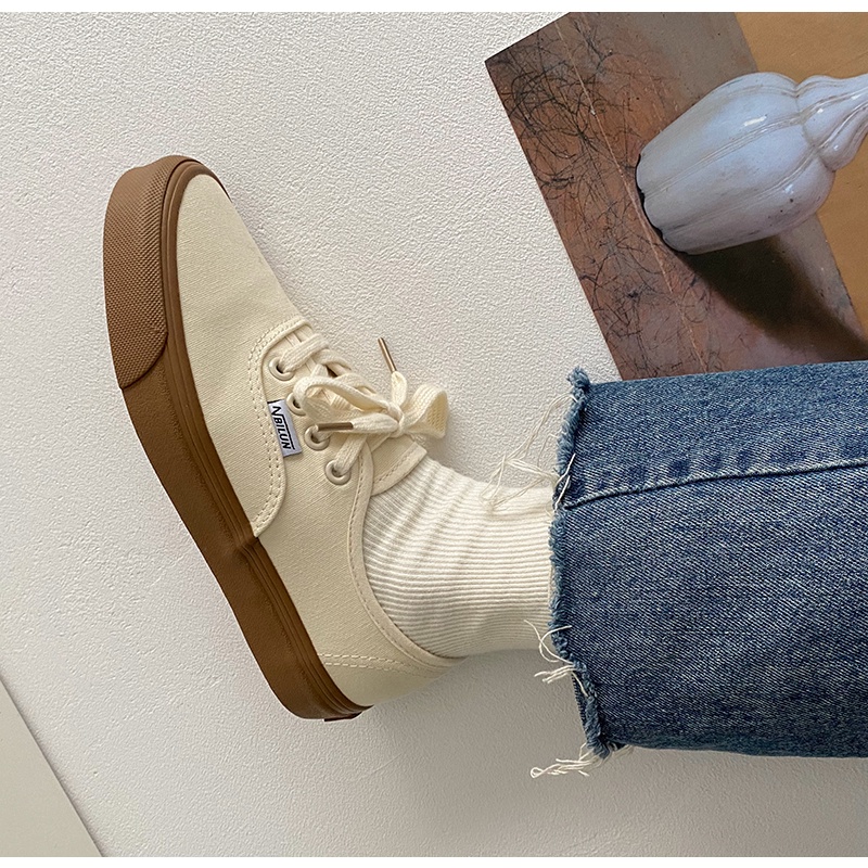 Giày thể thao nữ Ulzzang đế bằng bánh mỳ hot tred trẻ trung dễ mix đồ #fullbox