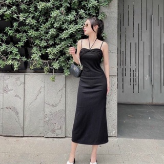 Đầm dây ôm body cổ yếm sexy cực tôn dáng cho nữu