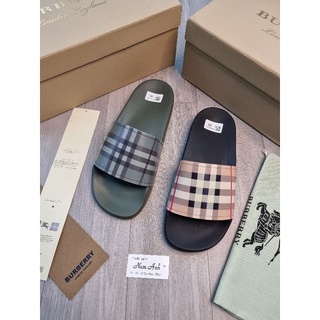 Dép lê quai ngang nam Burbery cao cấp full box