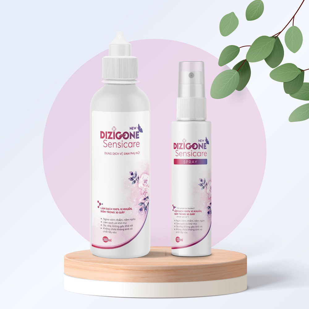 Xịt vệ sinh phụ nữ Dizigone sensicare spray  - hết ngứa, hết khí hư, khử mùi hôi, ngăn mùi, giảm nấm ngứa 150ml