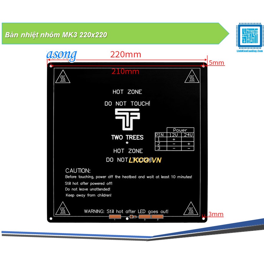 Bàn nhiệt nhôm MK3-220