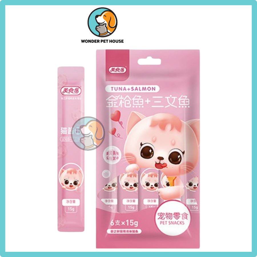 [Giá Rẻ] Súp Thưởng Beauty Cho Mèo 6 thanh 15g bổ sung protein, giảm hôi miệng
