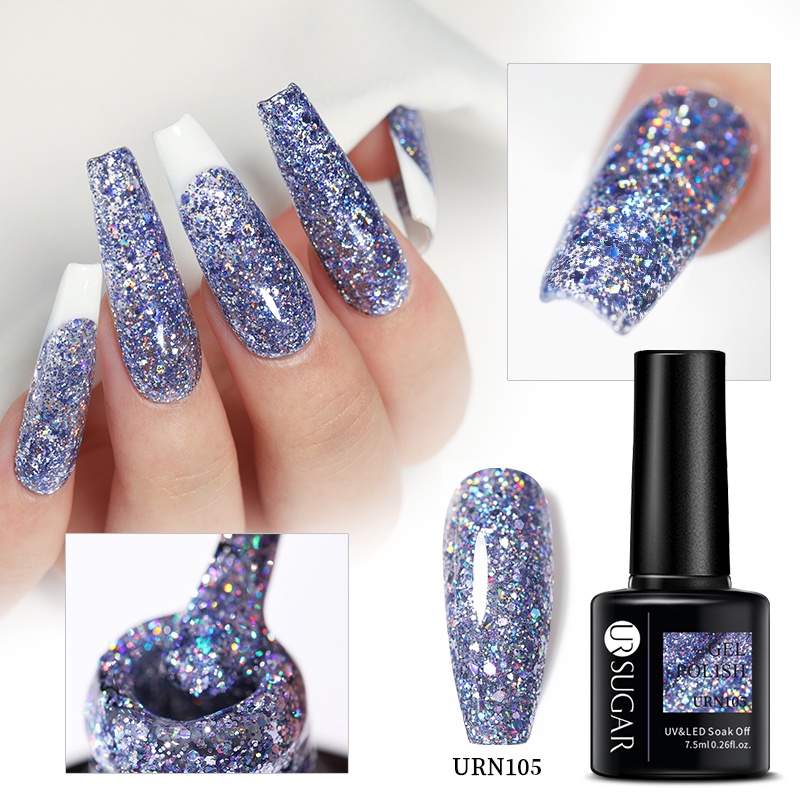 Lọ gel uv UR SUGAR kim tuyến 7.5ml trang trí móng tay