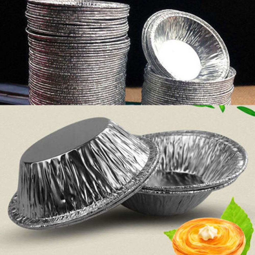 Set 100 Khuôn Giấy Bạc Làm Bánh Tart Trứng, Nướng Hàu Tiện Lợi