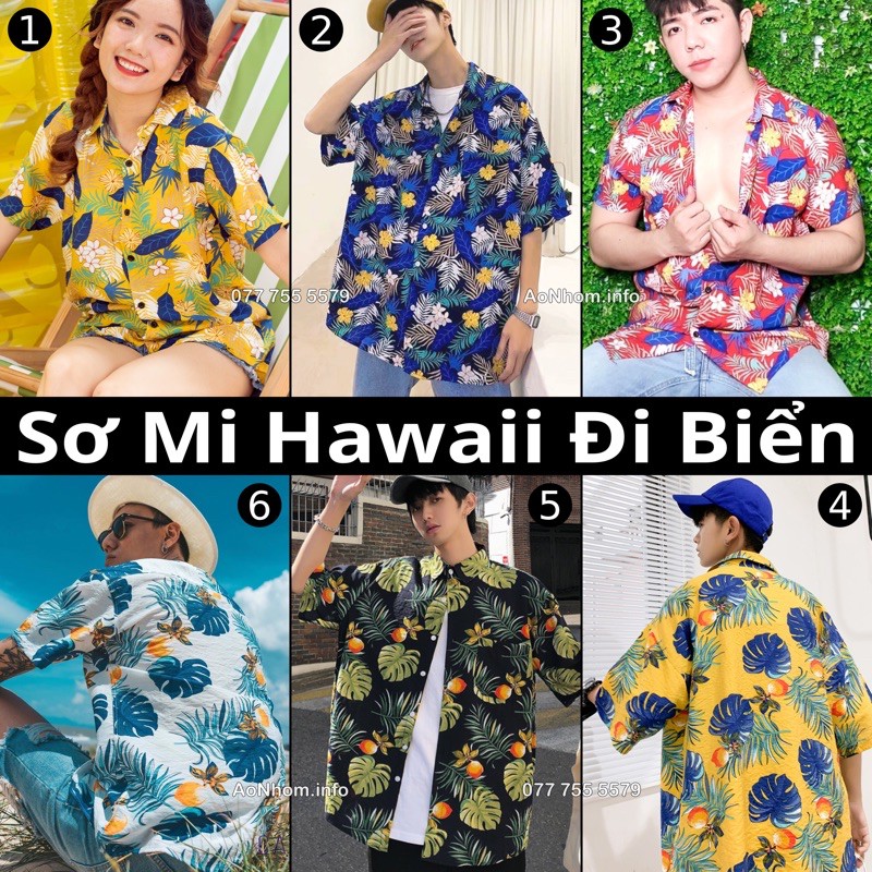 BÁN LẺ GIÁ SỈ - SƠ MI HAWAII ĐI BIỂN - SƠ MI ĐI BIỂN - SƠ MI NHÓM LỚP - SƠ MI HOA LÁ - CHẤT ĐŨI TƠ MỀM MÁT #01