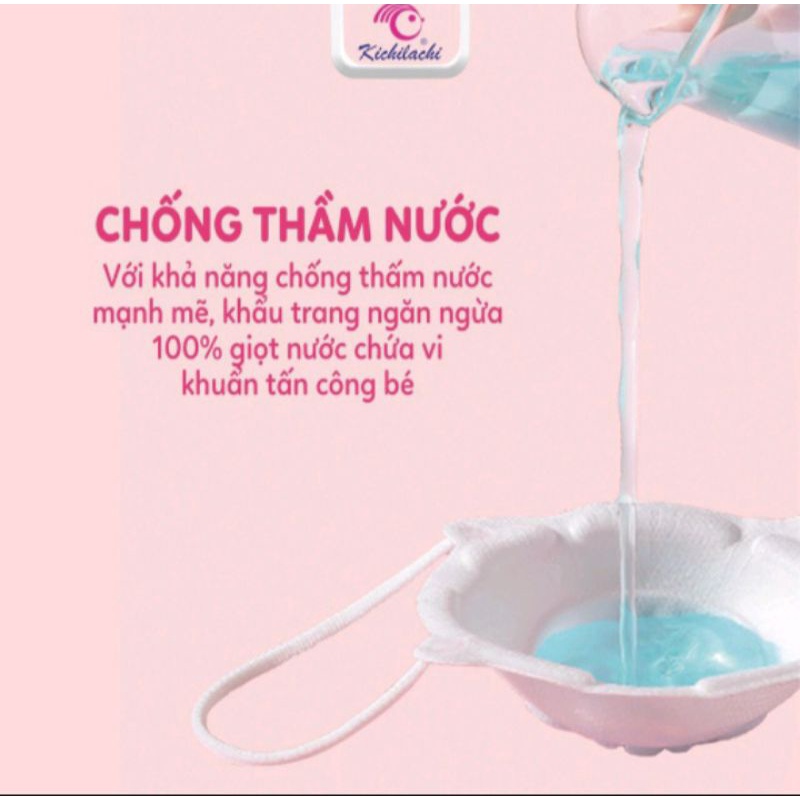 ( CÓ SẴN GiAO HỎA TỐC ) KHẨU TRANG CHO BÉ HÌNH GẤU KICHI ( 1 túi 3 cái)