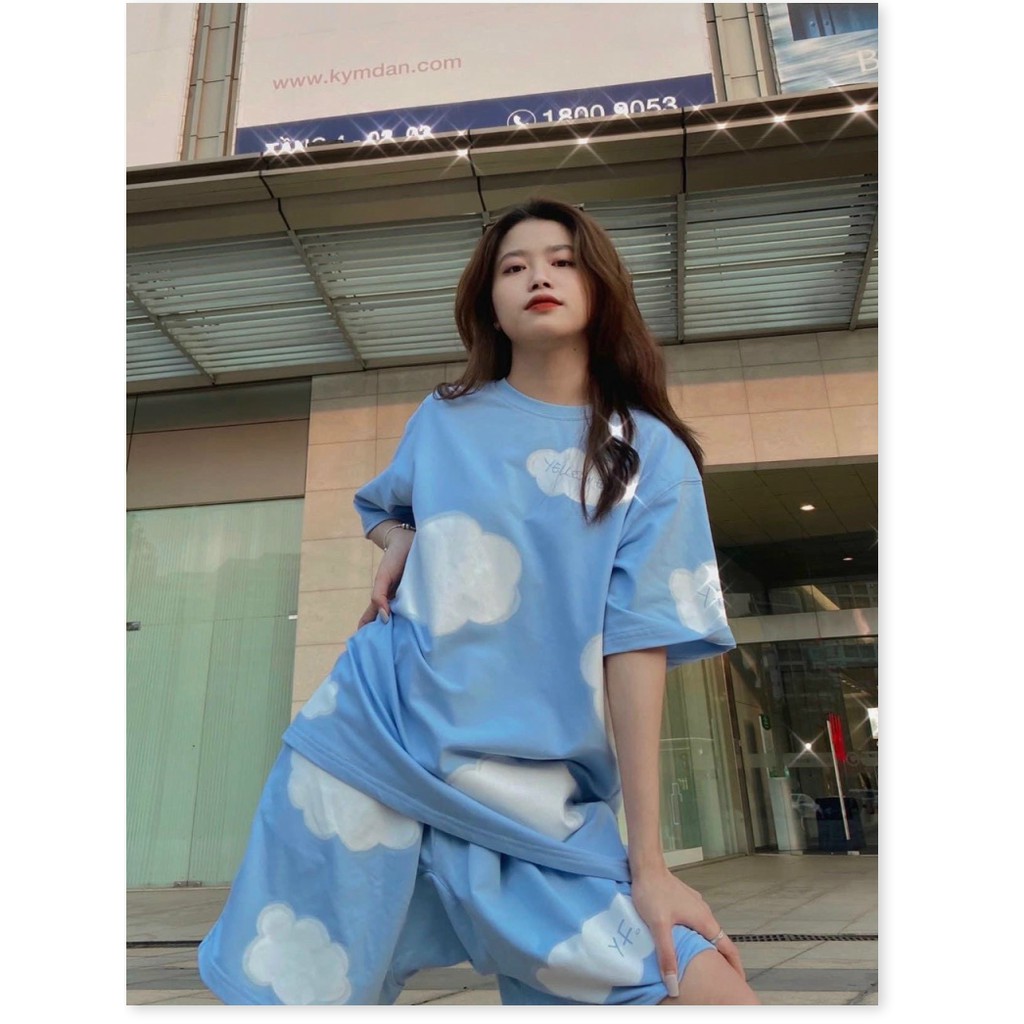 SÉT BỘ NAM NỮ IN ĐÁM MÂY CHẤT VẢI XỊN DỄ MẶC HOT TREND