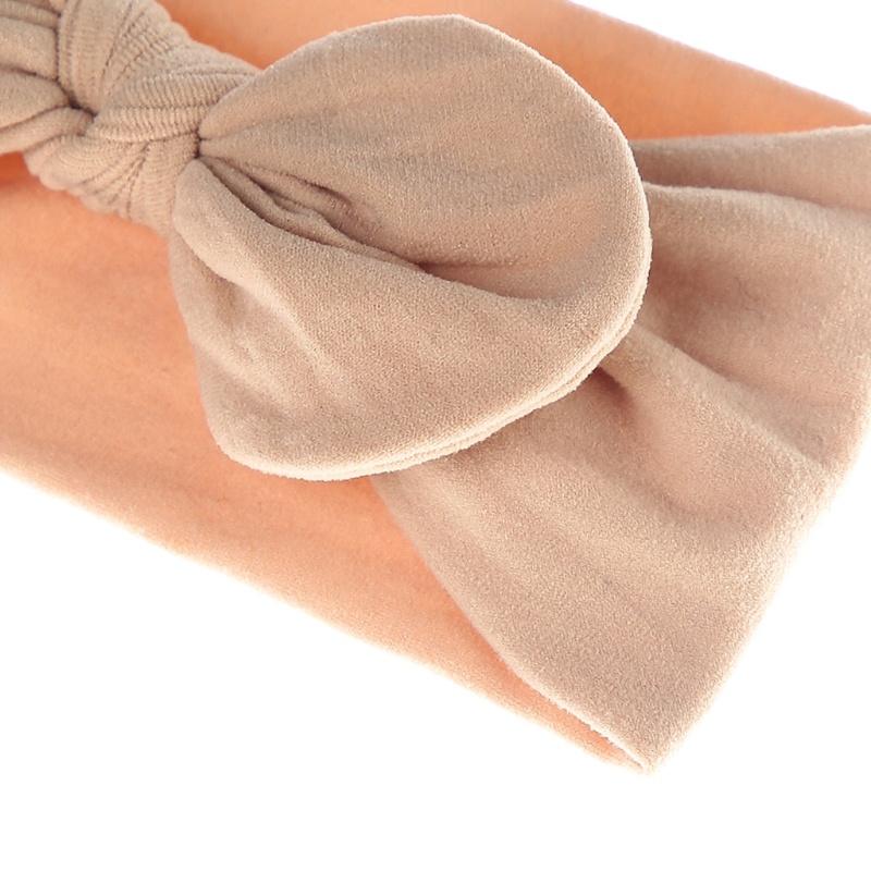Bộ 3 Băng Đô Nơ Bằng Nylon Mềm Co Giãn Màu Trơn Cho Bé Gái