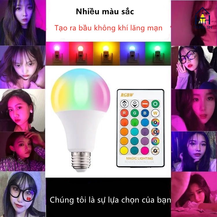 🔥 HCM 🔥 Đèn led Tiktok bóng đèn RGB đổi màu kèm remote ánh sáng lớn trang trí dành cho livestream đèn ngủ đèn rọi sàn