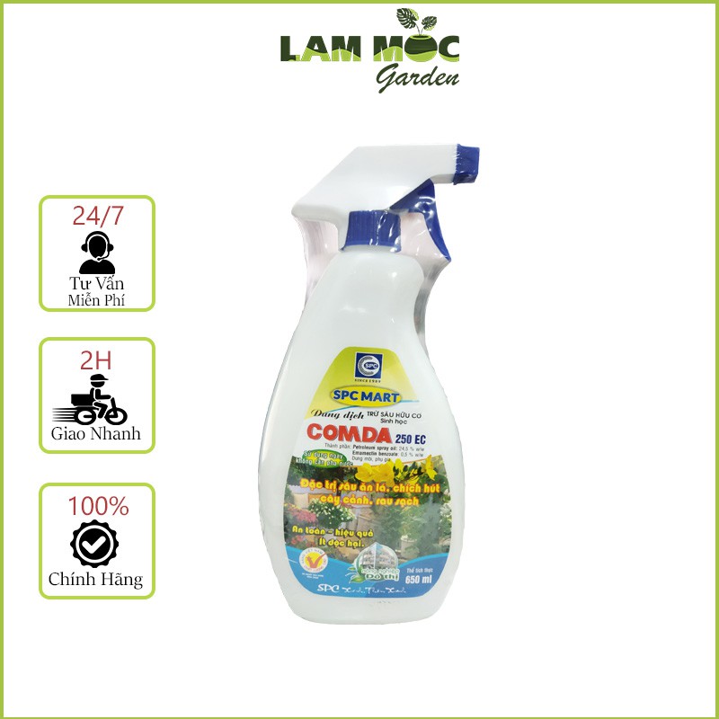 Dung Dịch Trừ Sâu Sinh Học Hữu Cơ COMDA 250EC Chai Xịt 650 ML