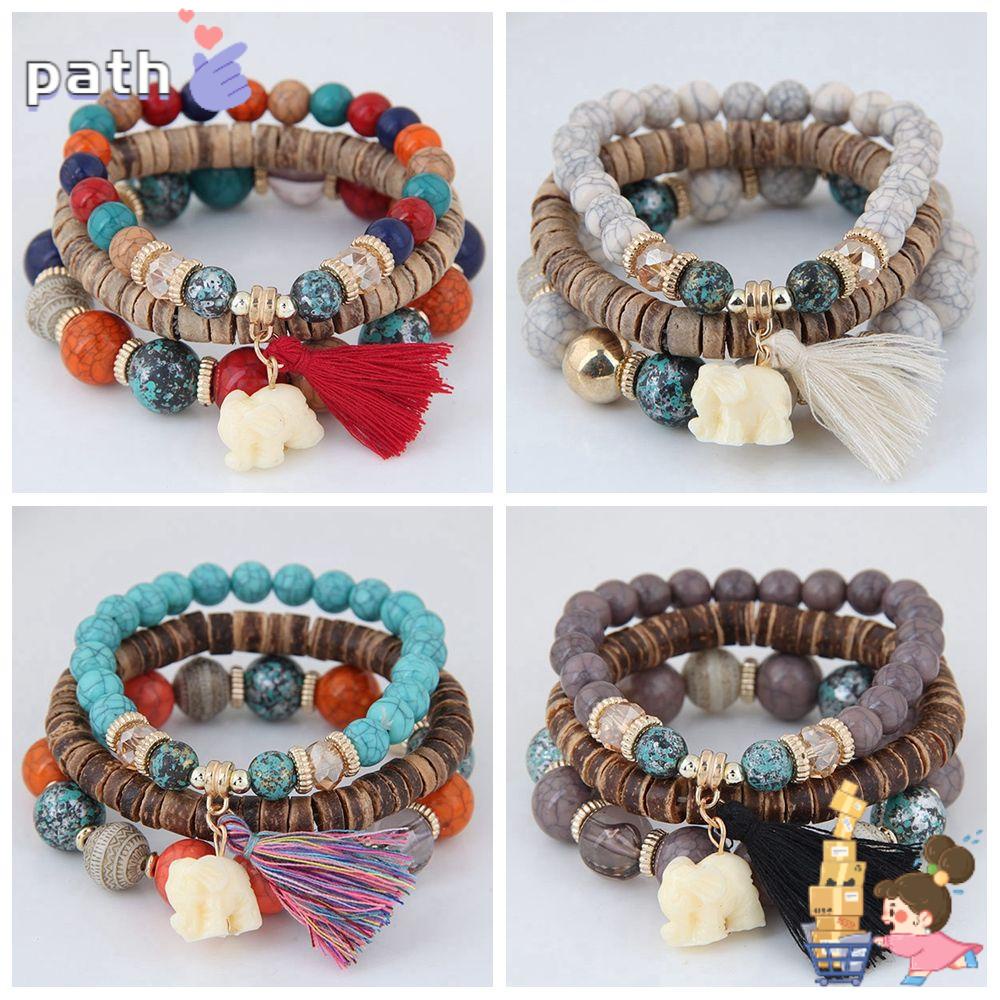 Bộ Vòng Tay Xỏ Hạt Phong Cách Bohemian Thời Trang Mùa Hè Đi Biển