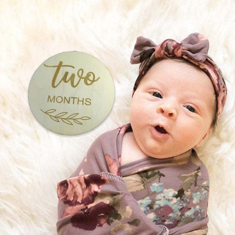Set 12 Tấm Thẻ Ghi Âm Phát Triển Theo Tháng Làm Thủ Công Kỷ Niệm Cho Bé Sơ Sinh