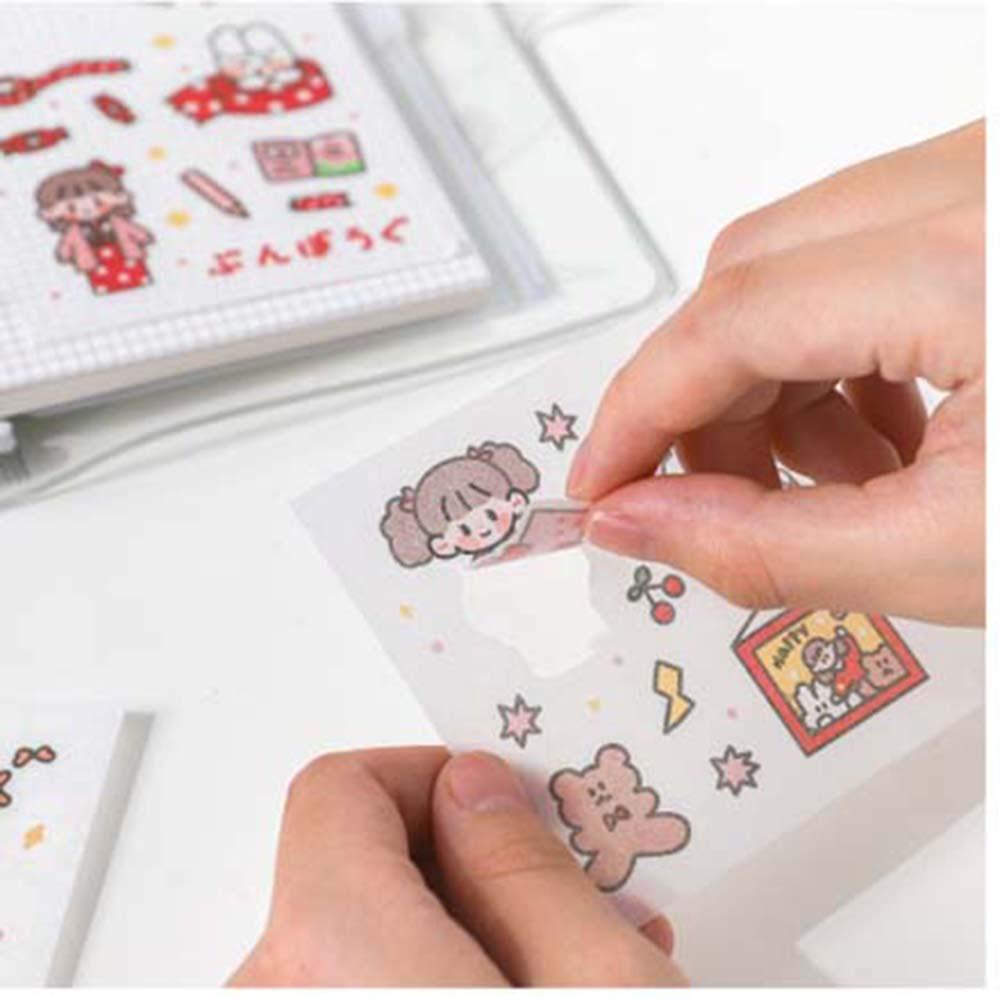 Bộ 100 Miếng Dán Họa Tiết Hoạt Hình Dễ Thương Dùng Trang Trí Sổ Tay