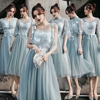 [SẴN 1c MẪU B SIZE L] Váy prom dáng xoè tone xanh