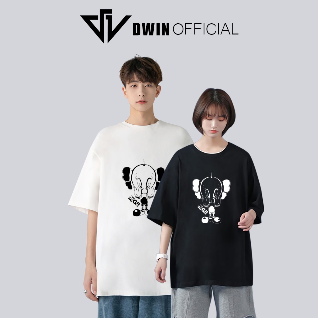 Áo thun unisex kaws omg thời trang DWin basic tee phông trơn nam nữ tay lỡ oversize form rộng