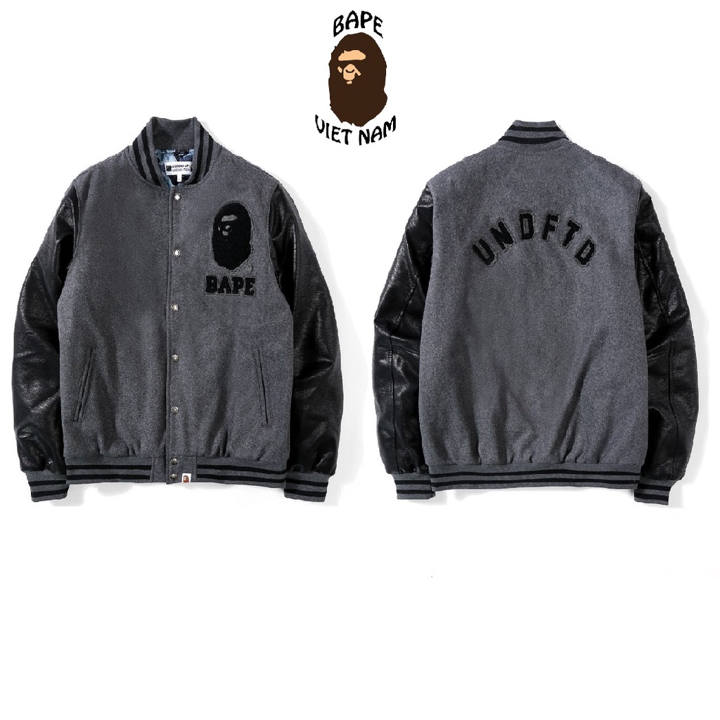 Áo khoác bóng chày Bape, Bomber Jacket Bape x UNDFTD, chất liệu Da Cotton, Oder 15 ngày hàng về BapeVN