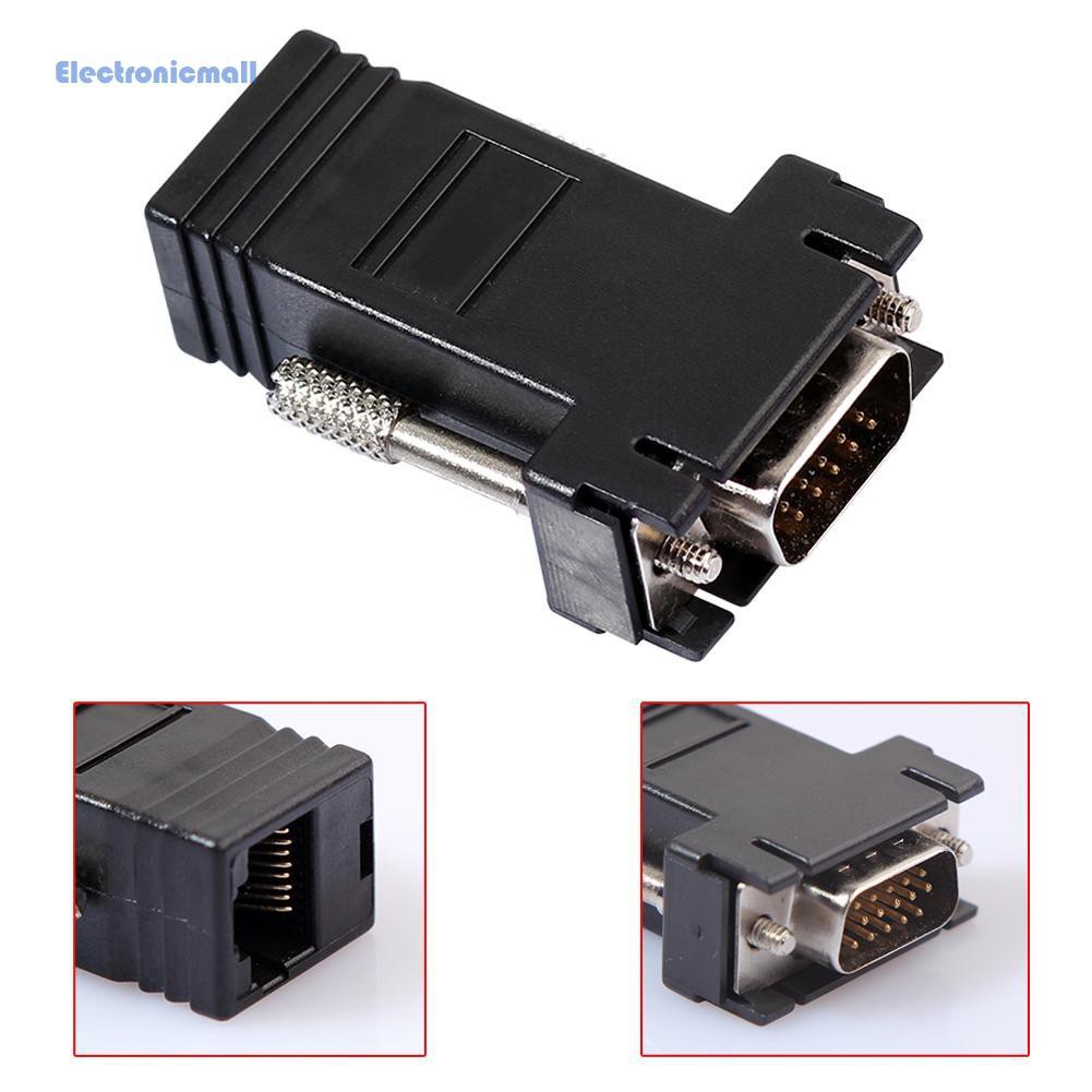 Set 2 đầu cắm và lỗ cắm chuyển đổi VGA sang LAN Cat5 Cat5e/6 RJ45 tiện dụng