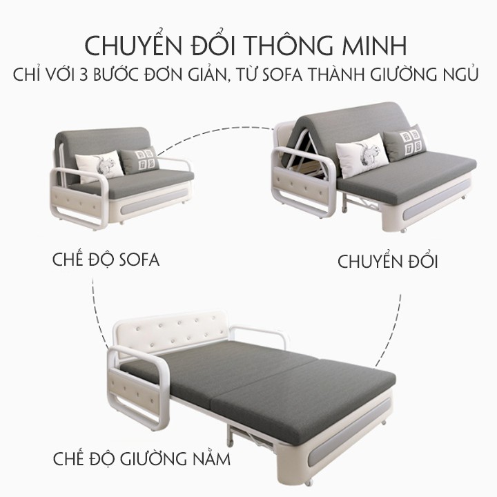 Sofa giường, sofa ghế thông minh kt: 1,2m*1,93m, có ngăn chứa đồ tiện dụng