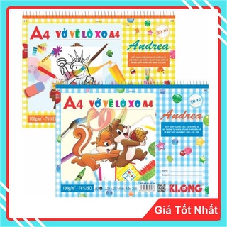 Vở Vẽ Lò Xo A4 30 Tờ 100/84 Klong Mã Số 708 - Gáy Sổ Lò Xo Chắc Chắn, Bền Đẹp