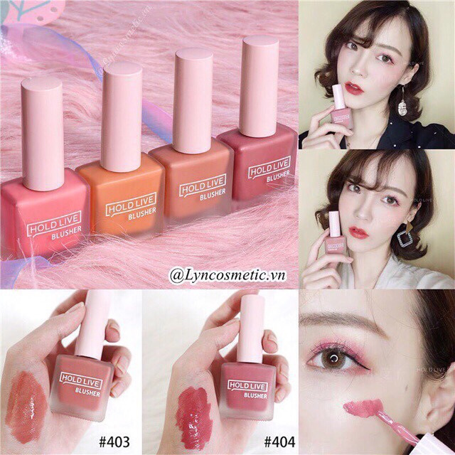 Phấn má hồng dạng kem tươi Holdlive Blusher - Nội địa trung chính hãng