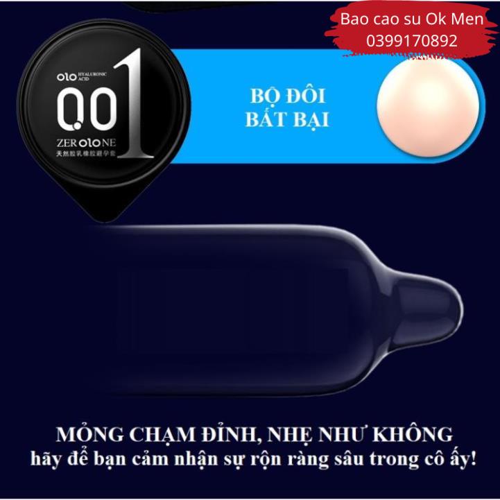 Bao Cao Su OLO 001 Bead Entering Xanh Siêu Mỏng Có Hạt Mềm Tăng Kích Thước Hộp 10 BCS 1 Hạt