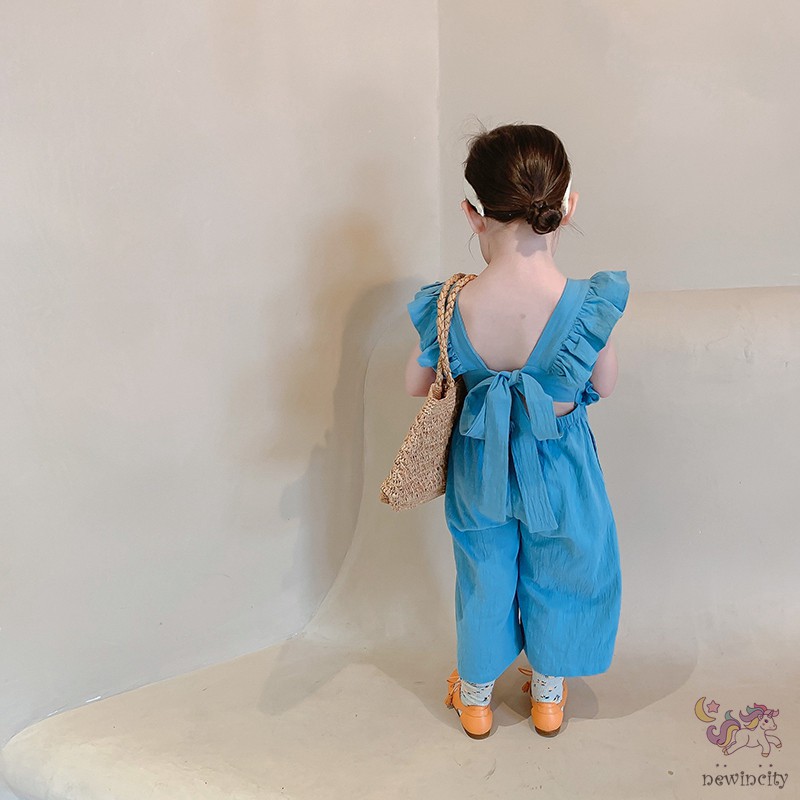 Jumpsuit Sát Nách Hở Lưng Kiểu Hàn Quốc Cho Bé Gái