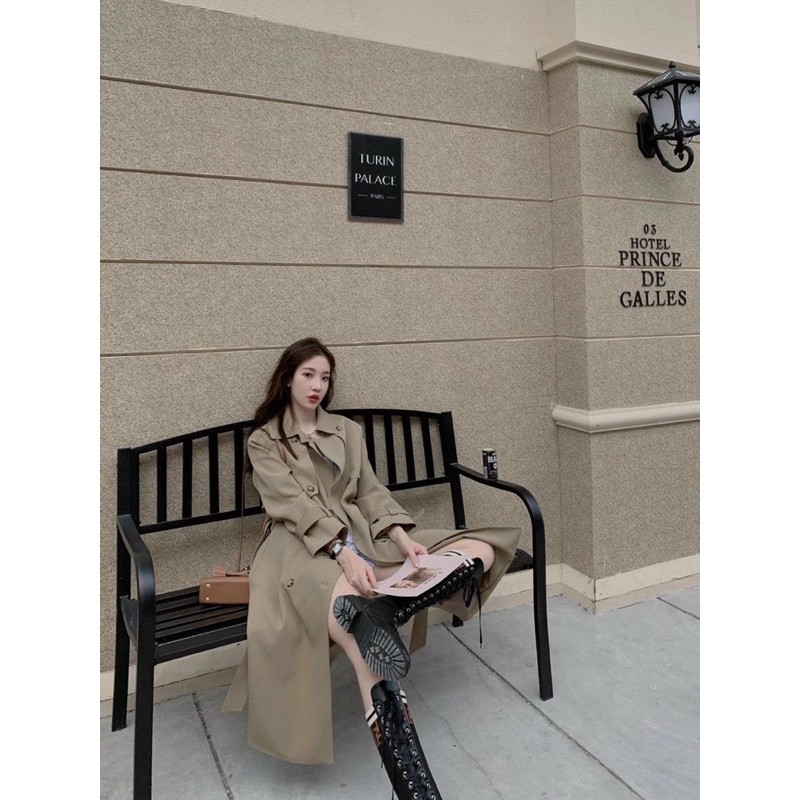 Áo mangto kaki đai tay cao cấp chuẩn VANE