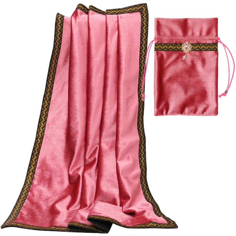 Tấm Thảm Trải Bàn Chơi Game Hình Vuông Bằng Vải Nhung Kèm Túi Đựng Thẻ Bài Tarot Pou