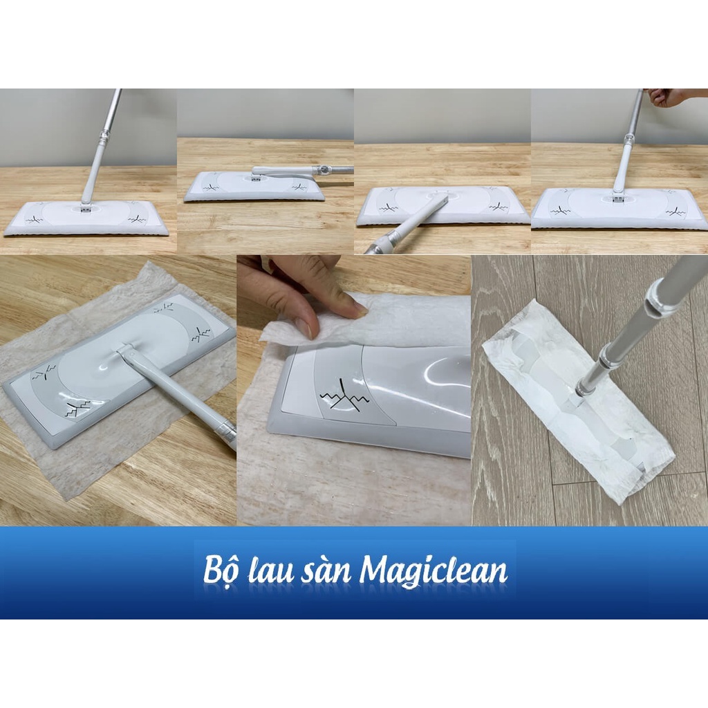 MAGICLEAN - Bộ Lau Sàn Magiclean Wiper Wipe &amp; Mop (Cây &amp; Giẻ Lau Sàn)