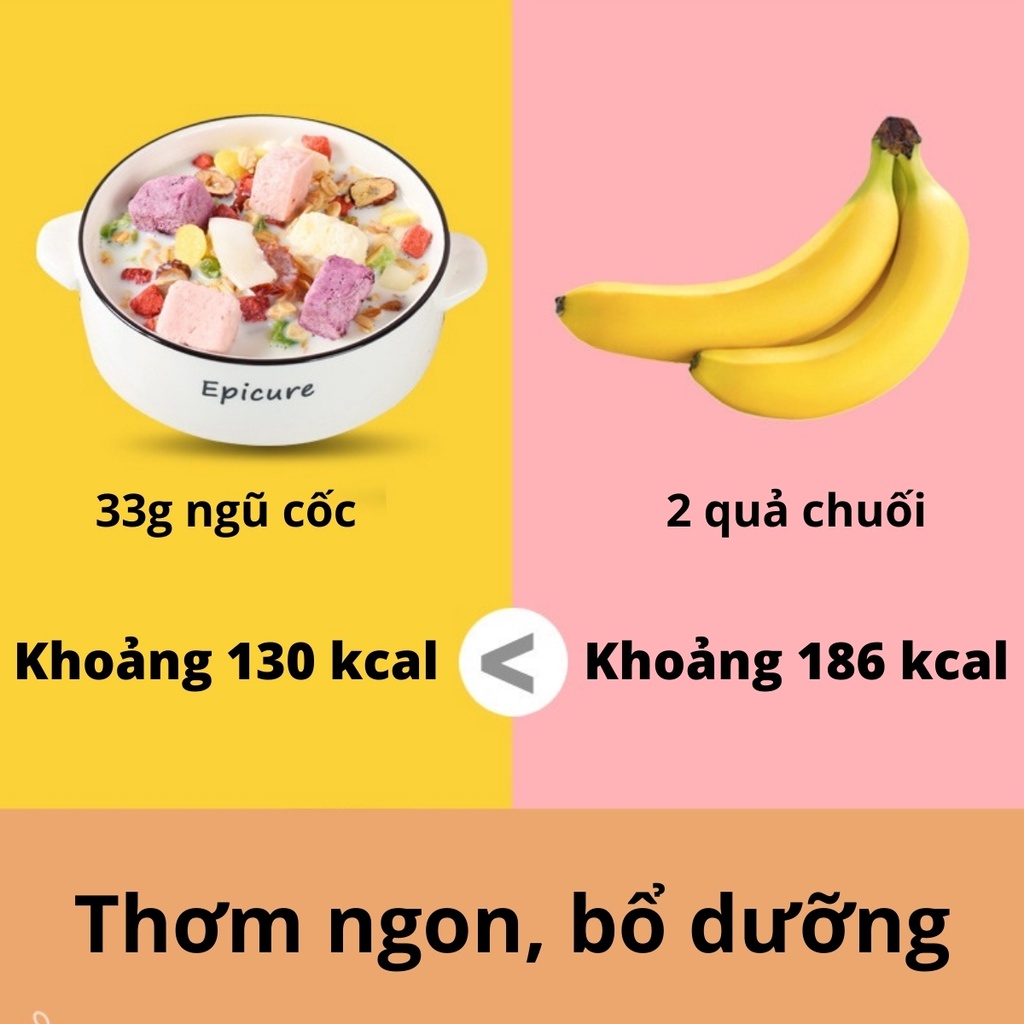 Ngũ cốc yến mạch trái cây nguyên hạt ăn liền, bổ sung dinh dưỡng cho người giảm cân, ăn kiêng, bà bầu, eat clean