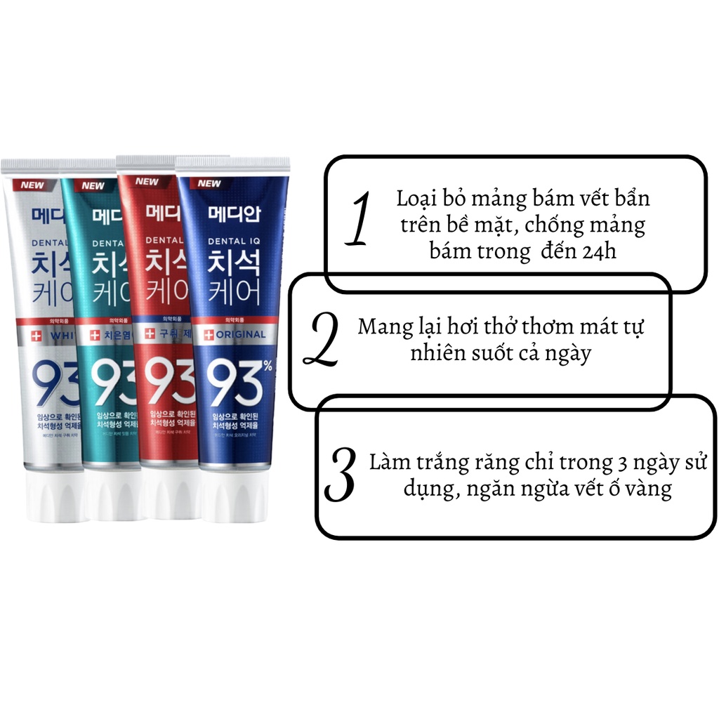 Kem đánh răng Hàn Quốc trắng răng MEDIAN DENTAL IQ 93% 120g DR02