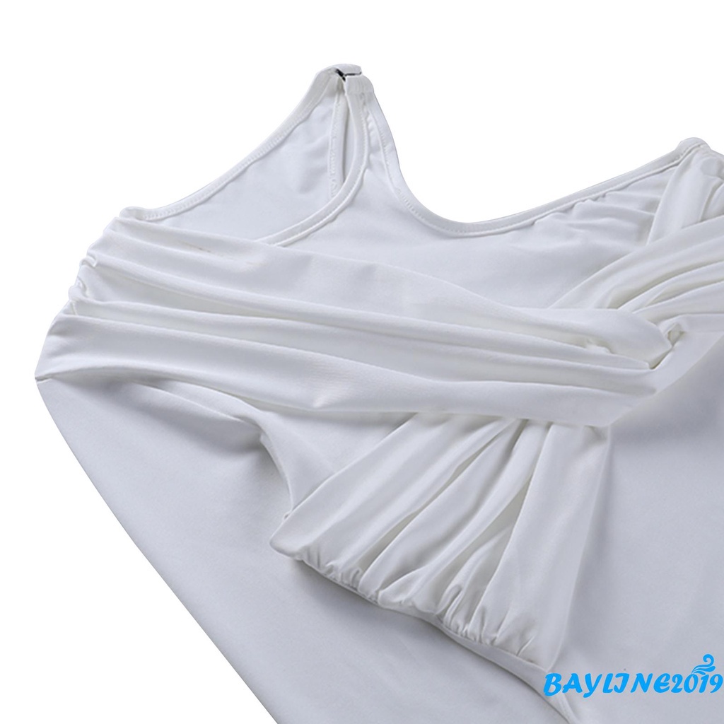 Bộ áo liền quần tay dài màu trơn hở vai thời trang cho nữ