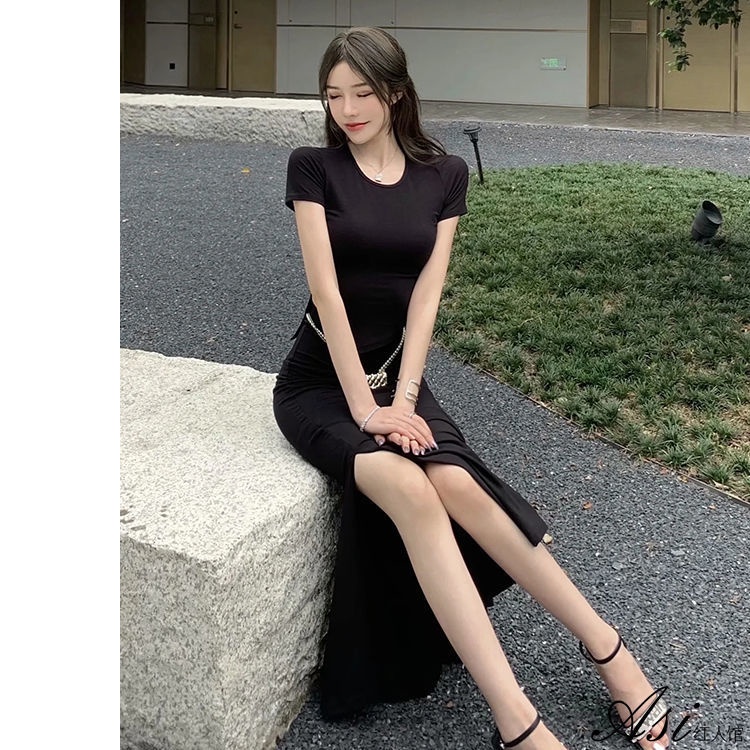 Bộ Áo Thun + Chân Váy Đuôi Cá Dài Thời Trang Mùa Hè Hàng Mới 2022 Dành Cho Bạn Nữ