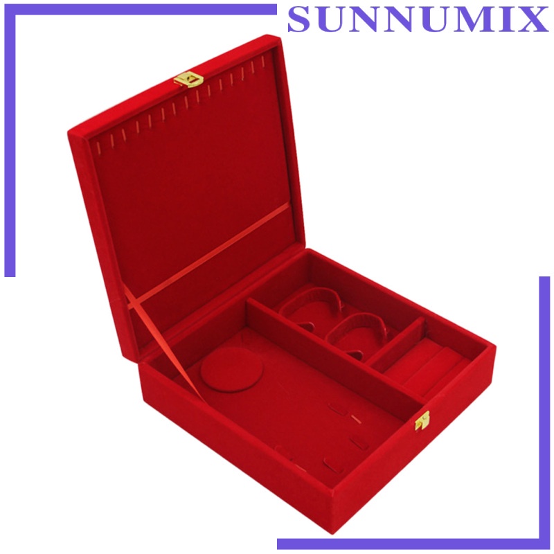 Hộp Nhung Đỏ Đựng Trang Sức Trưng Bày Sang Trọng