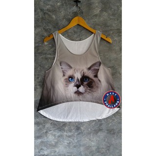 Áo phông dáng Croptop mèo Nga xám màu ghi