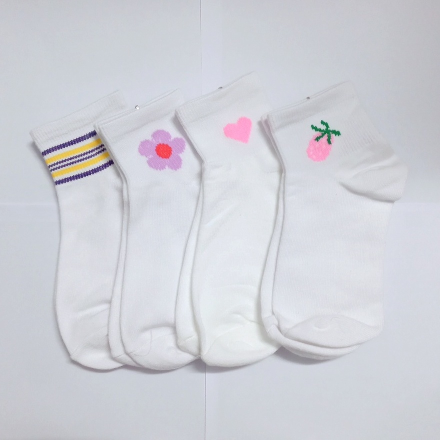 Tất vớ cổ ngắn unisex style hàn quốc họa tiết dễ thương