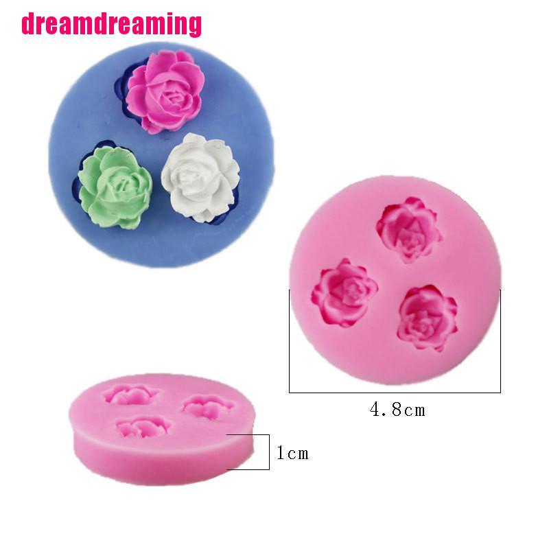 Khuôn Làm Bánh Chất Liệu Silicone Hình Hoa Hồng 3D Sáng Tạo