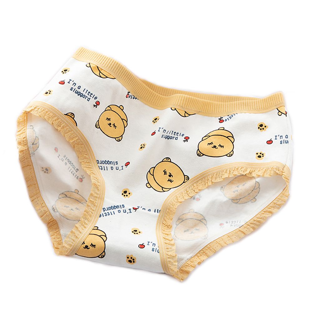 Quần lót bằng cotton viền ren họa tiết gấu hoạt hình dễ thương phong cách Hàn Quốc thời trang cho nữ